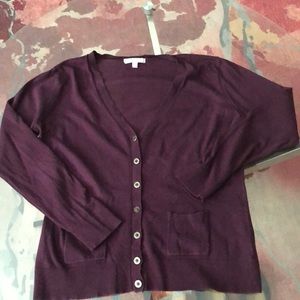 CAbi Plum-Colored Cardigan - Size L